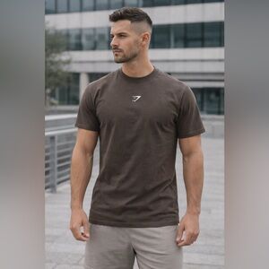 Brown GymShark T-Shirt unisex Size S